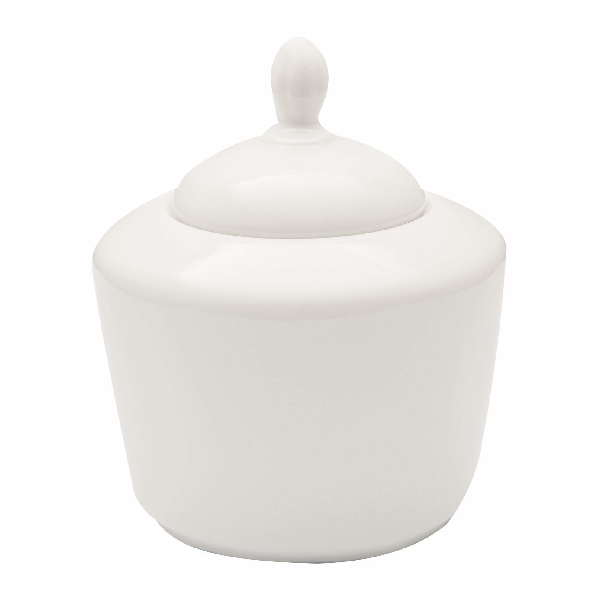 Zaharnita din portelan, ∅5 cm, 270 ml, cu capac, Alb