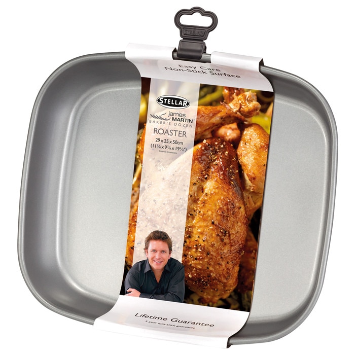 Tava cuptor Stellar James Martin, otel carbon, teflon pofesional, 33 x 28 x7 cm