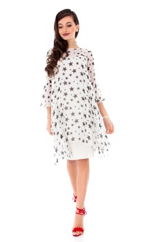 Rochie bej delicata, ROH, cu stelute, M Rochie bej delicata, ROH, cu stelute, M