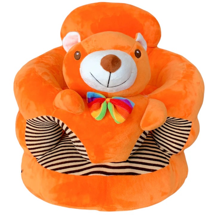 Fotoliu pentru copii Carmdering model Orange Fox din plus cu spatar, portocaliu, 50 x 46 x 37 cm