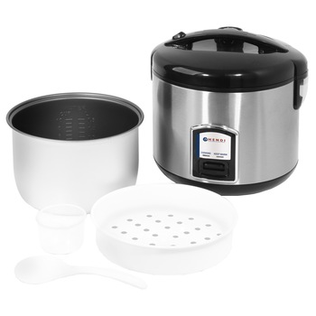 Aparat de preparat orez Hendi, 700 W, 1.8 L, gatire cu aburi, Argintiu Aparat de preparat orez Hendi, 700 W, 1.8 L, gatire cu aburi, Argintiu