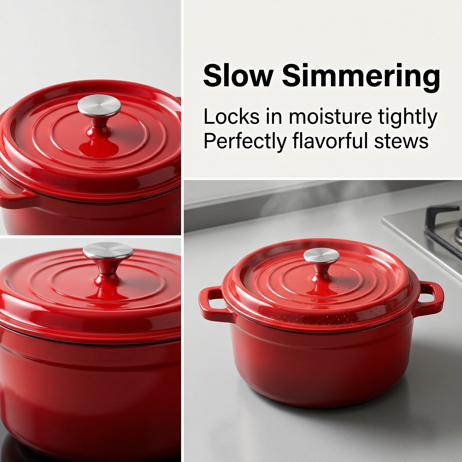 Oala din fonta emailata VANTHEIR FLG001, Dutch oven 24 cm, 4,8 L ...