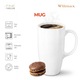 Set 4 Cani Cafea Ceai WILMAX, Cana Portelan Alba Pura Premium, 630 ml, Design Elegant Modern Minimalist, Calitate Superioara, Rezistenta Spalare Masina, Pentru Bucatarie si Ocazii Speciale