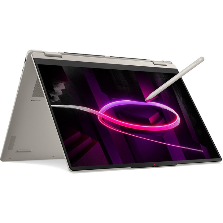 Laptop 2in1 Lenovo Yoga 7 16AGP11 Procesor AMD Ryzen™ AI 7 445 8M Cache, up to 4.6 GHz 16" WUXGA OLED 60Hz Touch, 16GB LPDDR5X, 512GB SSD, AMD Radeon 840M, Win 11 Home, Crem