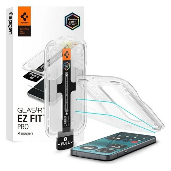 Spigen glass tr ez fit pro hd képernyővédő üveg 2db, 2.5d, tokbarát, ultravékony, 0.2mm, 9h + segédkeret, átlátszó, kompatibilis: Nothing Phone 4a Pro