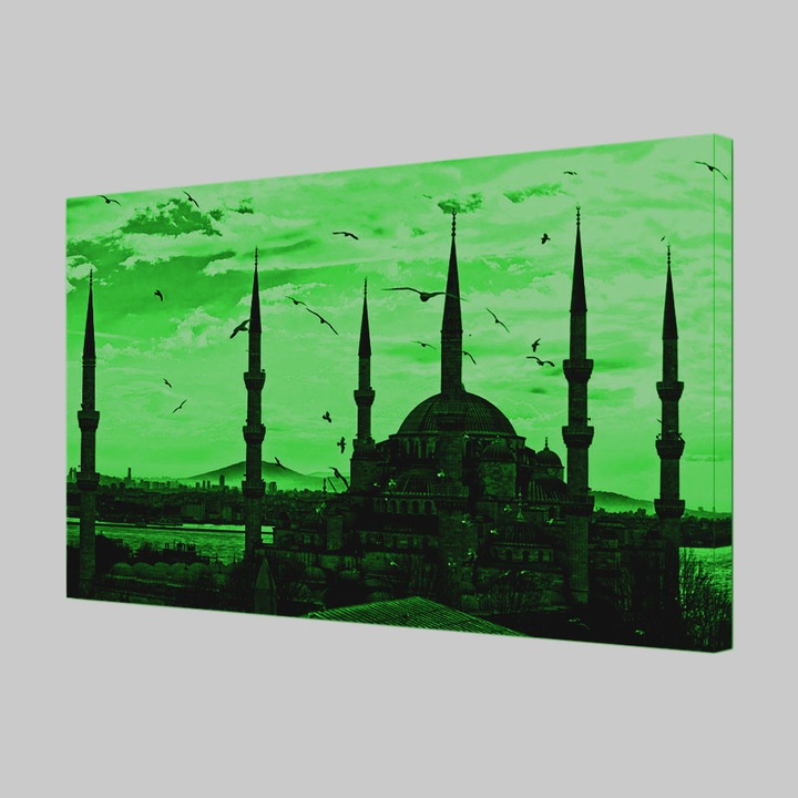 Tablou VarioView MoonLight Fosforescent Luminos in Urban Orase Moscheea Sultan Ahmed Istanbul, 20 x 30 cm