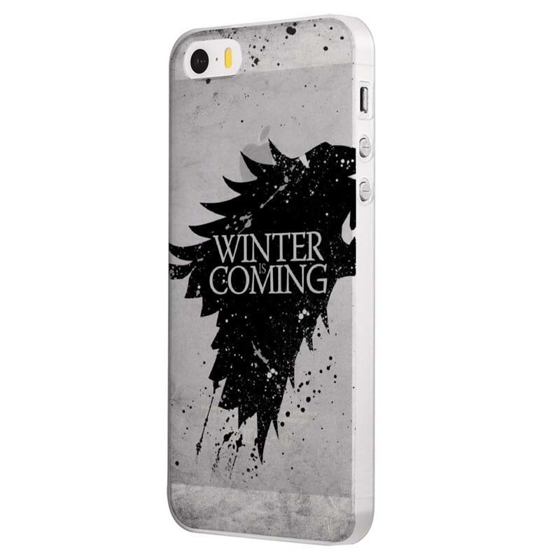 Husa Silicon, Transparent, 0.5MM, Winter Is Coming, Apple iPhone 5/5S/SE