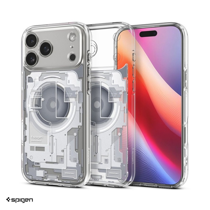 Husa Spigen Ultra Hybrid Mag Zero One pentru iPhone 17 Pro, Carcasa magnetica, Alb