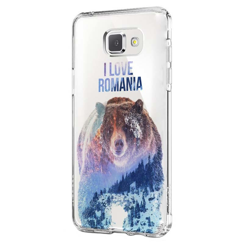 Husa Silicon, Transparent, Ultra Slim 0.3MM, I Love Romania, Samsung Galaxy A5 2017