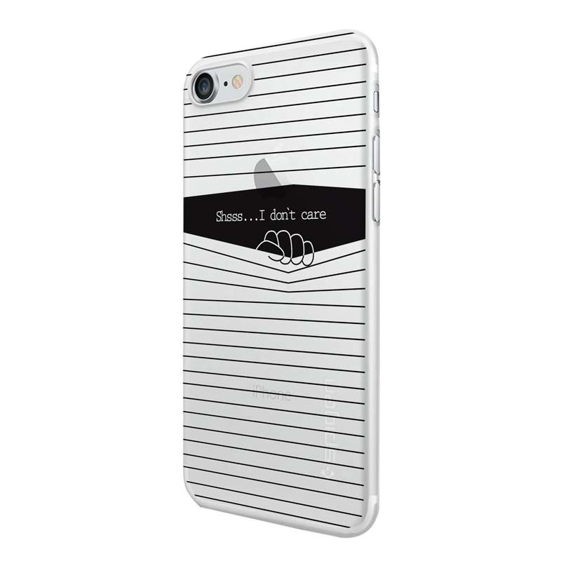 Husa Silicon, Transparent, 0.5MM, I Dont Care, Apple iPhone 7/8
