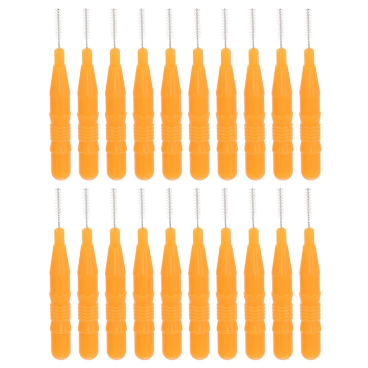 YANYXR BCS3565233 interdentális kefék, nylon sörték, PP nyél, narancssárga, 20 db-os készlet.