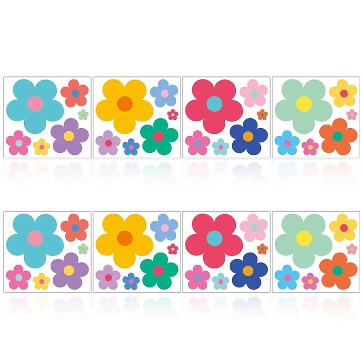 YANYXR BCS3564874 falmatrica, 8 darabos szett, PVC, virágminta, többszínű, 28 x 26 cm