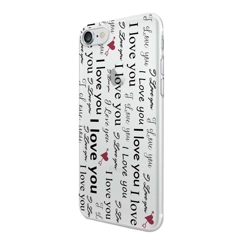 Husa Silicon, Transparent, 0.5MM, Love You, Apple iPhone 6/6S