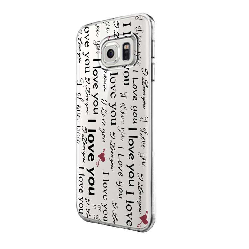 Husa Silicon, Transparent, 0.5MM, Love You, Samsung Galaxy S6