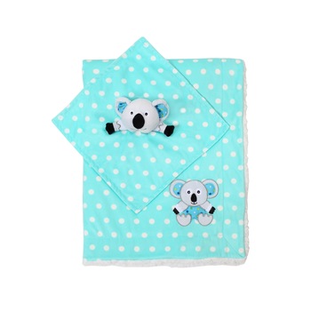 Set paturica cu jucarie atasament 75*100 1412_02 Turcoaz Set paturica cu jucarie atasament 75*100 1412_02 Turcoaz