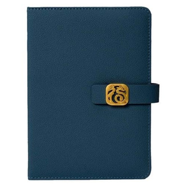Notebook A5 K0285-EP0814-HJ24504 din piele PU ingrosata, inchidere magnetica cu suport pentru pix, albastru, 14 x 21 x 1.8 cm