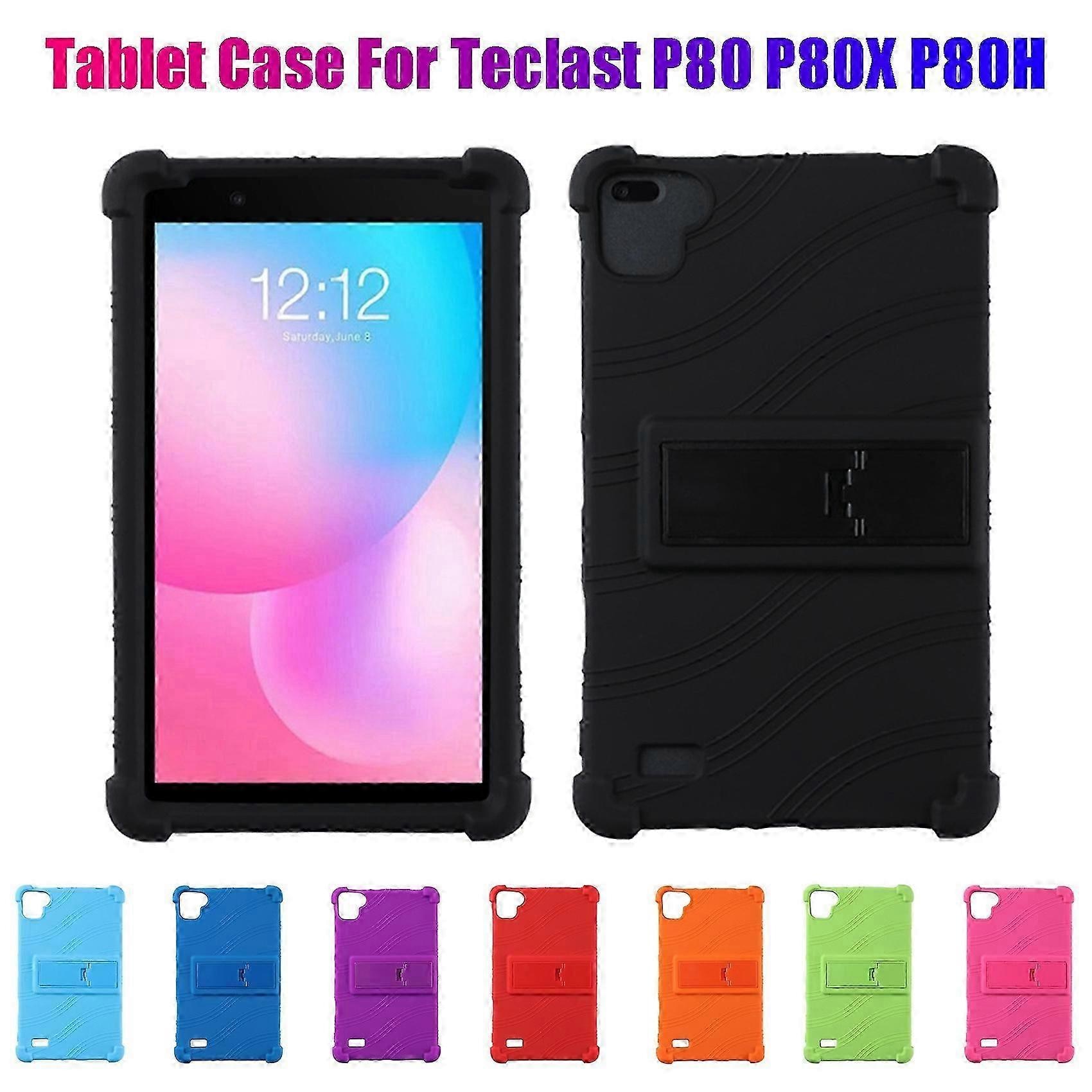 Husa pentru tableta P80/P80X/P80H EAG-15623, din silicon, rosu, cu suport reglabil, 220 x 130 x 10 mm