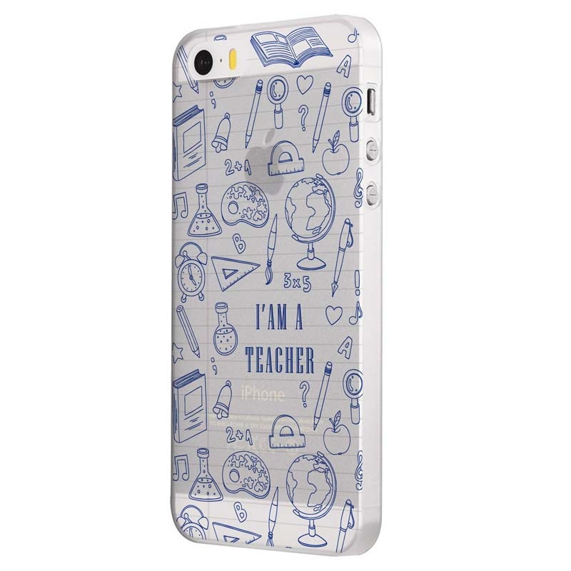 Husa Silicon, Transparent, 0.5MM, School, Apple iPhone 5/5S/SE