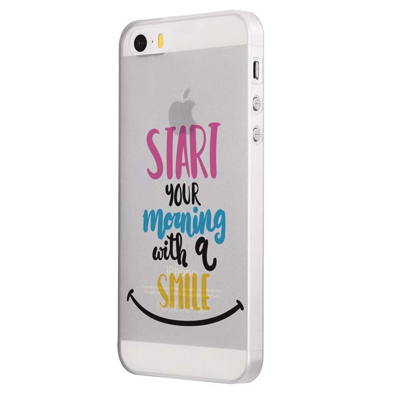 Husa Silicon, Transparent, 0.5MM, Smile At Morning, Apple iPhone 5/5S/SE