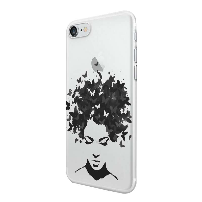 Husa Silicon, Transparent, Ultra Slim 0.3MM, Woman B&W, Apple iPhone 6 / 6S