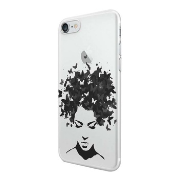 Husa Silicon, Transparent, Ultra Slim 0.3MM, Woman B&W, Apple iPhone 7 / 8 Husa Silicon, Transparent, Ultra Slim 0.3MM, Woman B&W, Apple iPhone 7 / 8