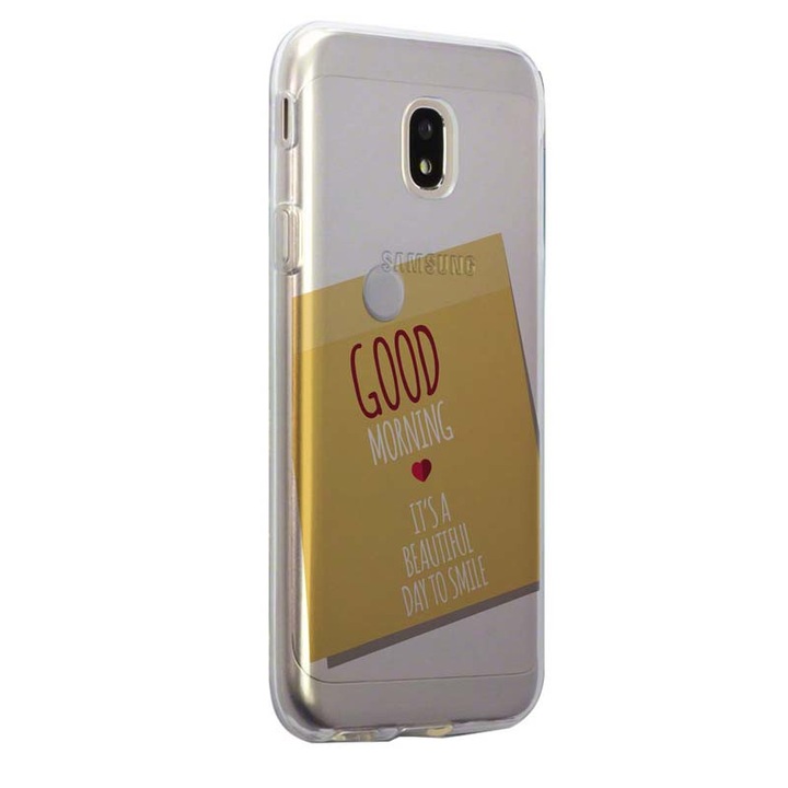 Силиконов калъф, прозрачен, тънък, стикер Добро утро, HTC Desire 12 Plus