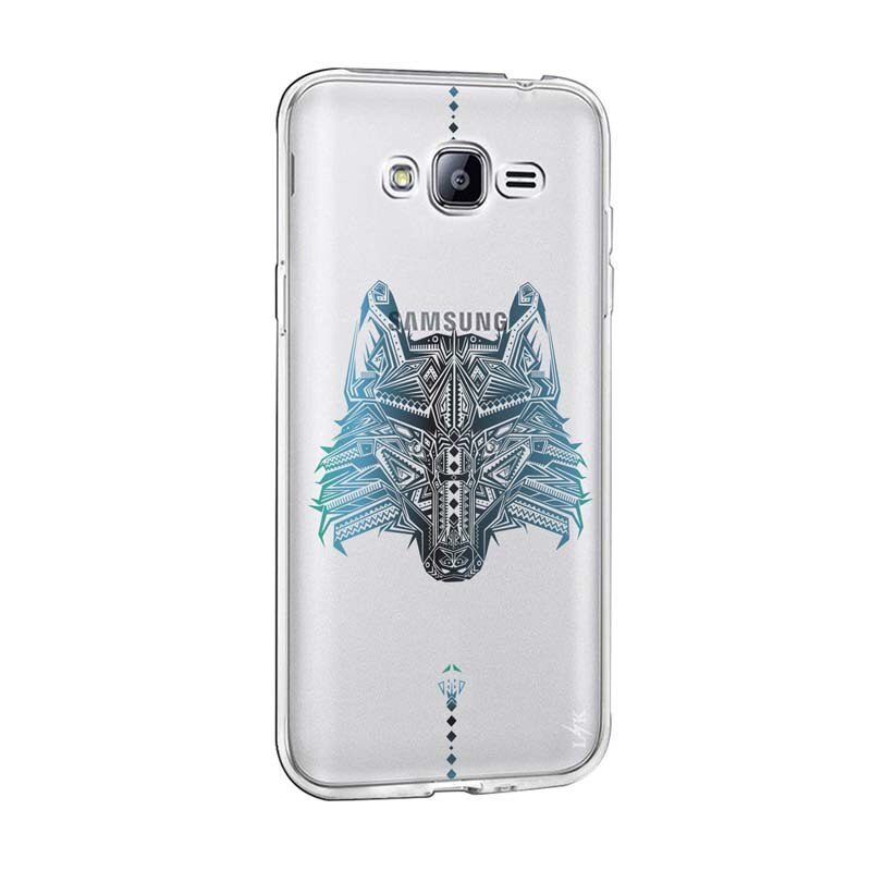 Husa Silicon, Transparent, Ultra Slim 0.3MM, Wolf, Samsung Galaxy J3 2016