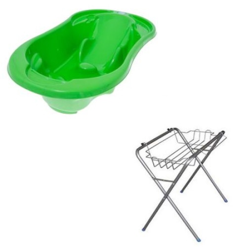 Set Suport metalic gri + Cadita anatomica Komfort Verde