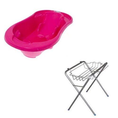 Set Suport metalic gri + Cadita anatomica Komfort Fucsia