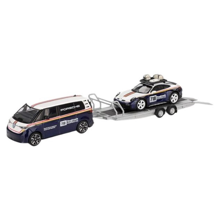 Autómodell-készlet: Porsche 911 Dakar #718 + Volkswagen Id. Buzz, Porsche Centrum Gelderland Roughroads 2025, 1:64, Mini GT, MGTS0019