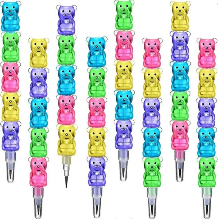 Pix stackabil 5-in-1 din plastic, design ursulet, set 30 bucati, multicolor, 13 cm, model 31CJ-K0274-260814-2774