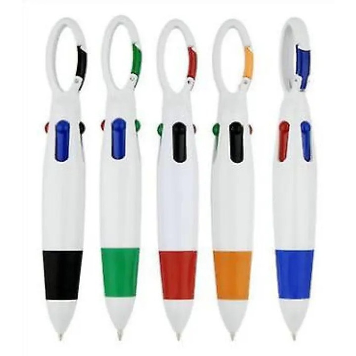 Pix 4-in-1 model 31CJ-K0274-260814-690, retractabil cu 4 culori si carabiniera, multicolor, set 10 buc.