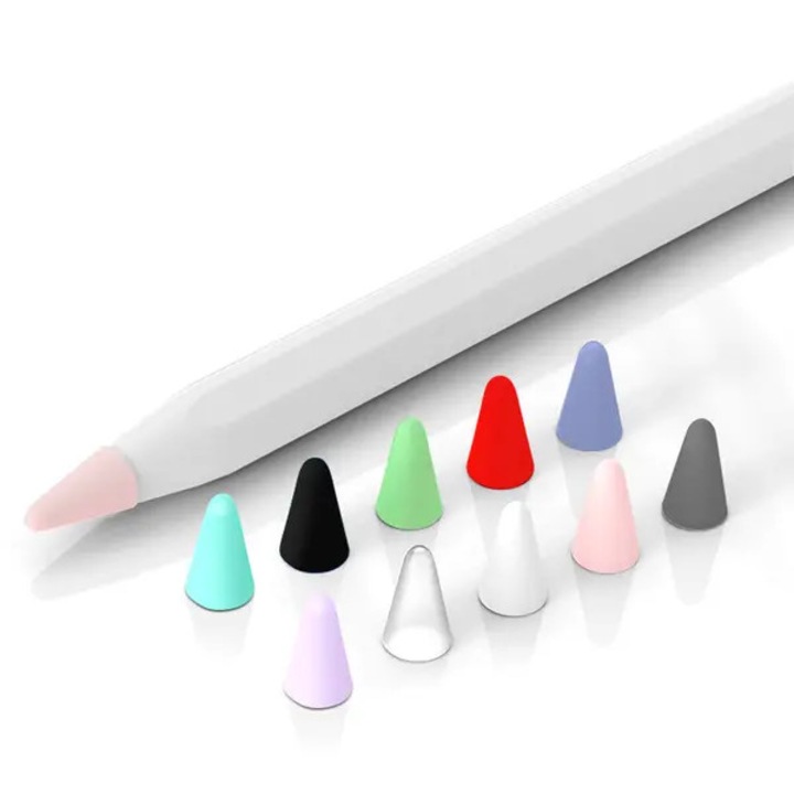 Protectii pentru varful Apple Pencil, compatibile 1.ª/2.ª generatie, din silicon moale, Multicolor, 10 buc.
