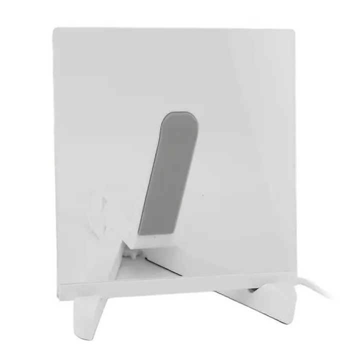 Tabla acrilica pentru scris cu LED 31CJ-K0274-260814-4533, suport reglabil, 7 markere colorate, 2 lavete de curatare, transparent/alb