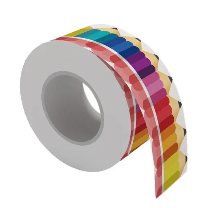 Bordura decorativa rola 31CJ-K0274-260814-4524, decupata in forma de creioane, multicolor, 20 m