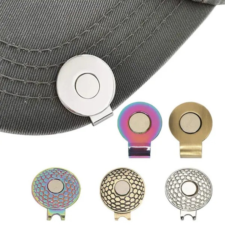 Clips pentru sapca magnetic pentru marker golf, zinc placat nichel, disc 25 mm, magnet 10 mm, set 6 buc., multicolor