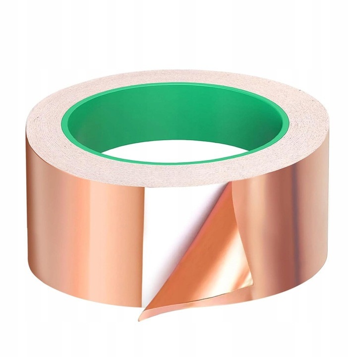 Banda autoadeziva din cupru 31CJ-K0274-260814-5234, conductor dublu, ecranare EMI/RF, 20 m x 50 mm, cupru