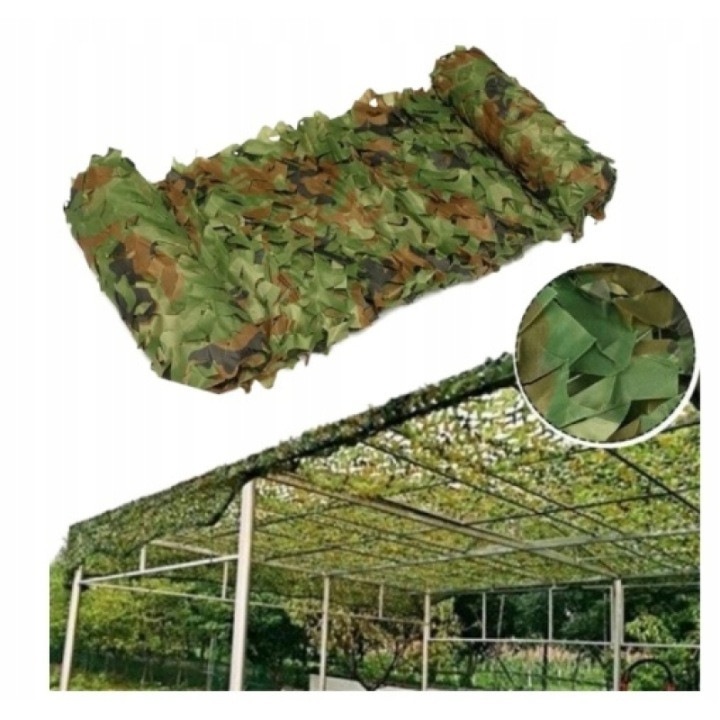 Plasa de camuflaj din poliester Oxford, camuflaj verde/maro, 5 x 10 m