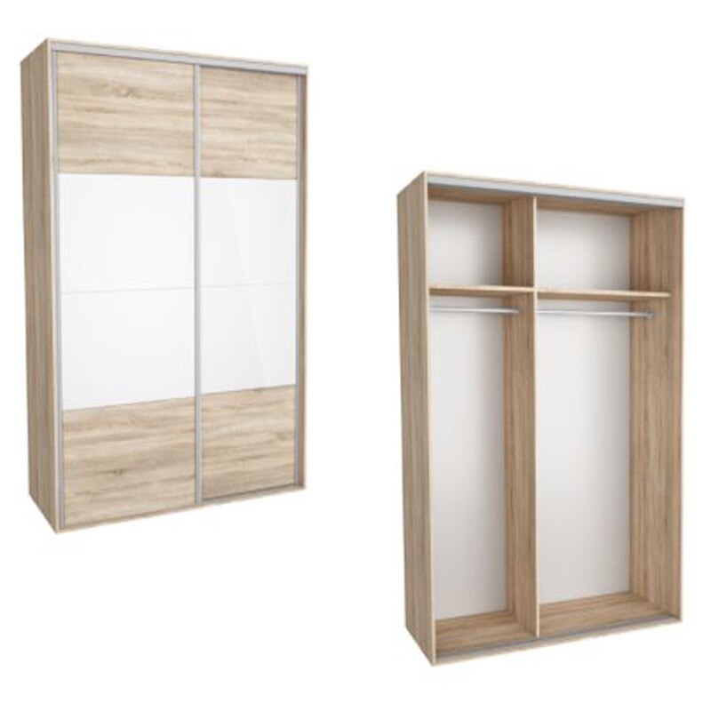 Dressing Kadir 150 1A Front Stejar Sonoma/Alb Lucios, Genarom, 150 x 242 x 67 cm