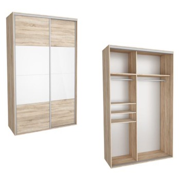 Dressing Kadir 150 2A Front Stejar Sonoma/Alb Lucios, Genarom, 150 x 242 x 67 cm Dressing Kadir 150 2A Front Stejar Sonoma/Alb Lucios, Genarom, 150 x 242 x 67 cm