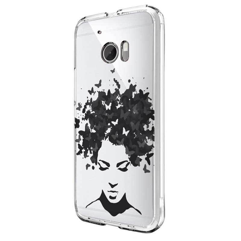 Husa Silicon, Transparent, Slim, Woman B&W, HTC Desire 12