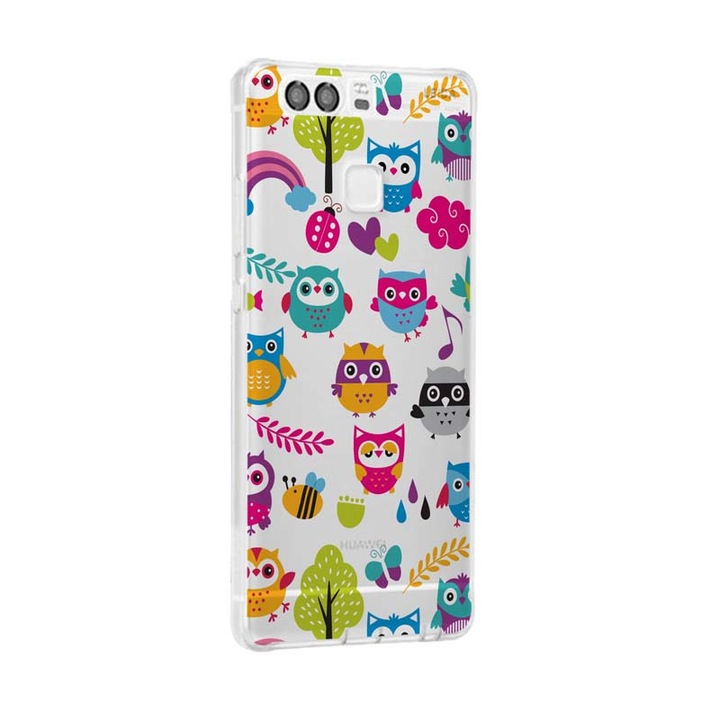 Husa Silicon, Transparent, Ultra Slim 0.3MM, owl, Huawei P10 LITE