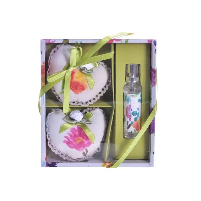 Set parfumat cu doua pernite si un parfum