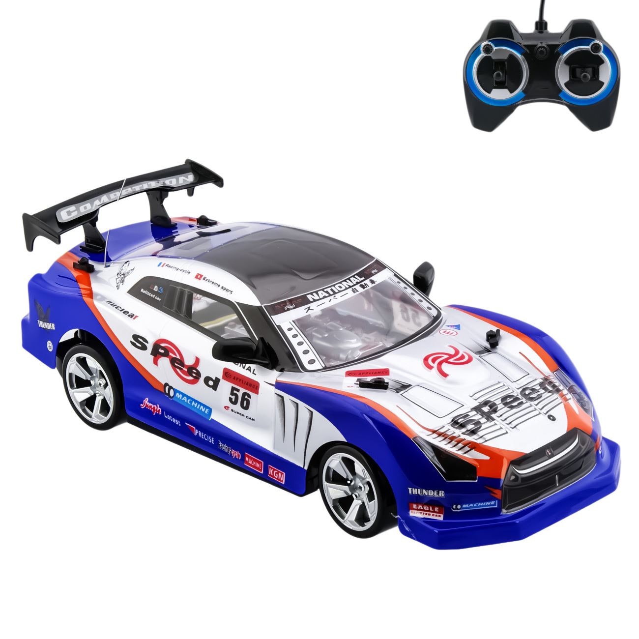 Masinuta cu telecomanda, Zola®, alb/albastru, 31 cm