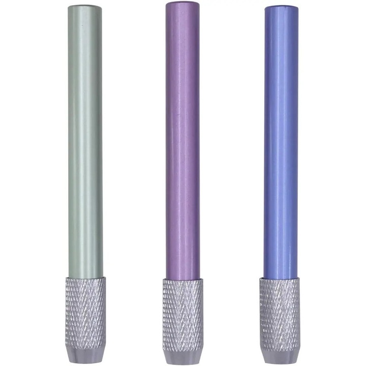 Extensor pentru creioane din aluminiu, compatibil Prismacolor/Crayola/Tombow, 100 mm, diametru interior 7 mm, multicolor