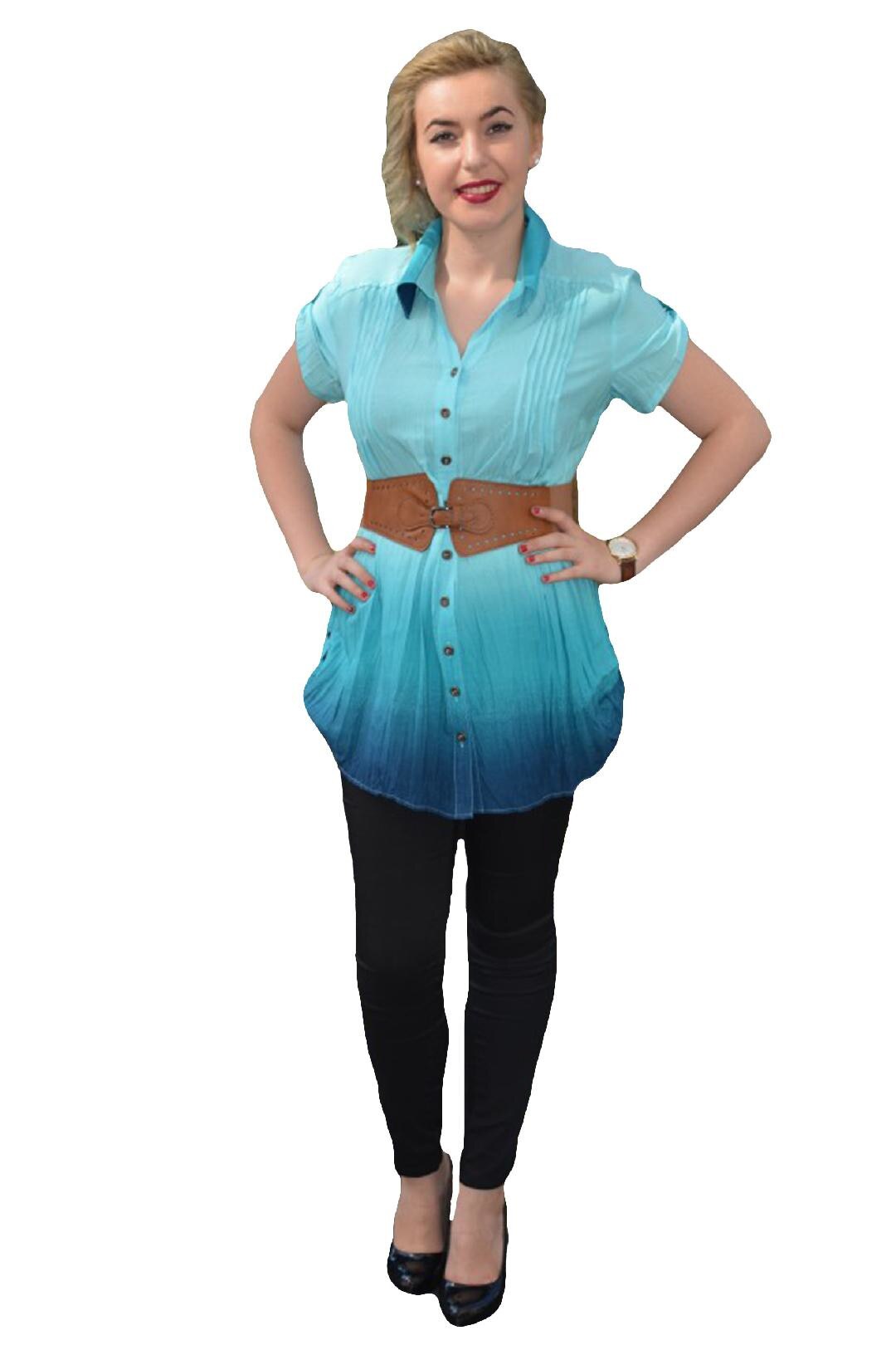 Camasa de zi cu aspect sifonat, D&J Exclusive, Albastru