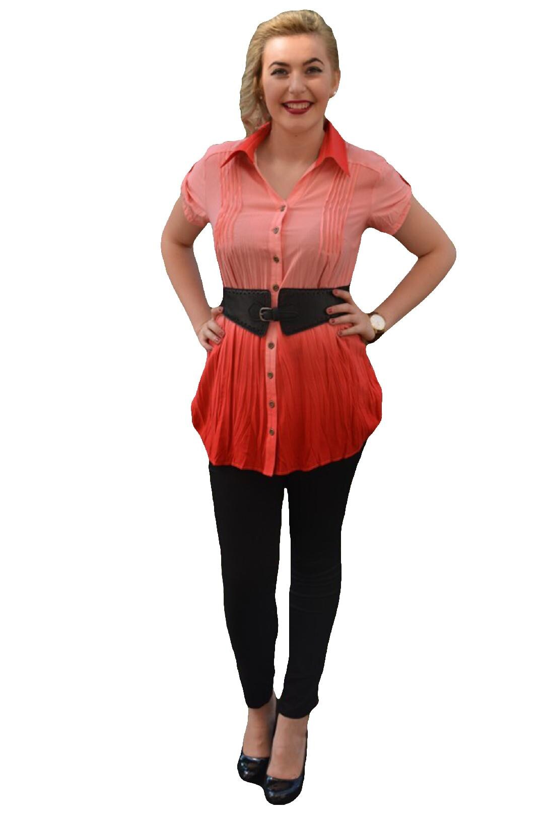 Camasa de zi cu aspect sifonat, D&J Exclusive, Rosu