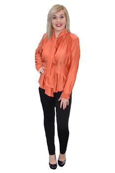 Camasa de ocazie din material fin, D&J Exclusive, Caramiziu Camasa de ocazie din material fin, D&J Exclusive, Caramiziu