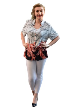 Camasa cu decolteu mic, D&J Exclusive, Negru/Corai Camasa cu decolteu mic, D&J Exclusive, Negru/Corai