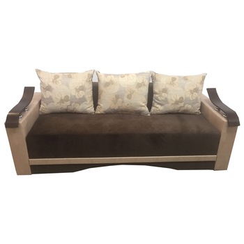 Canapea extensibila Claudia, MobAmbient, Maro, material textil si imitatie de piele, extensie 140 cm din plasa de arcuri tip relaxa, lada de depozitare, aplicatii ornament pe brate, 3 perne mari incluse, 220 x 140 cm Canapea extensibila Claudia, MobAmbient, Maro, material textil si imitatie de piele, extensie 140 cm din plasa de arcuri tip relaxa, lada de depozitare, aplicatii ornament pe brate, 3 perne mari incluse, 220 x 140 cm